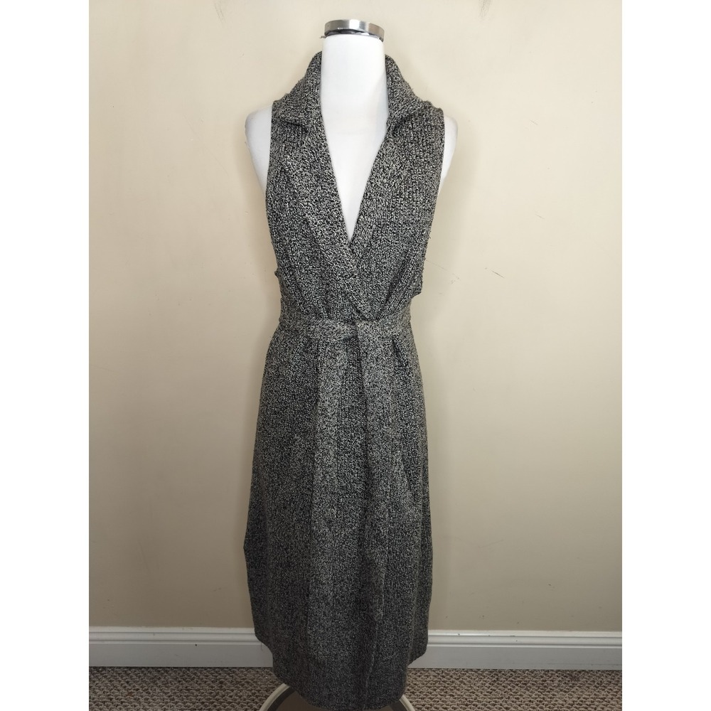 Gap Long Belted Cardigan Sweater Vest Duster Merino Wool Blend